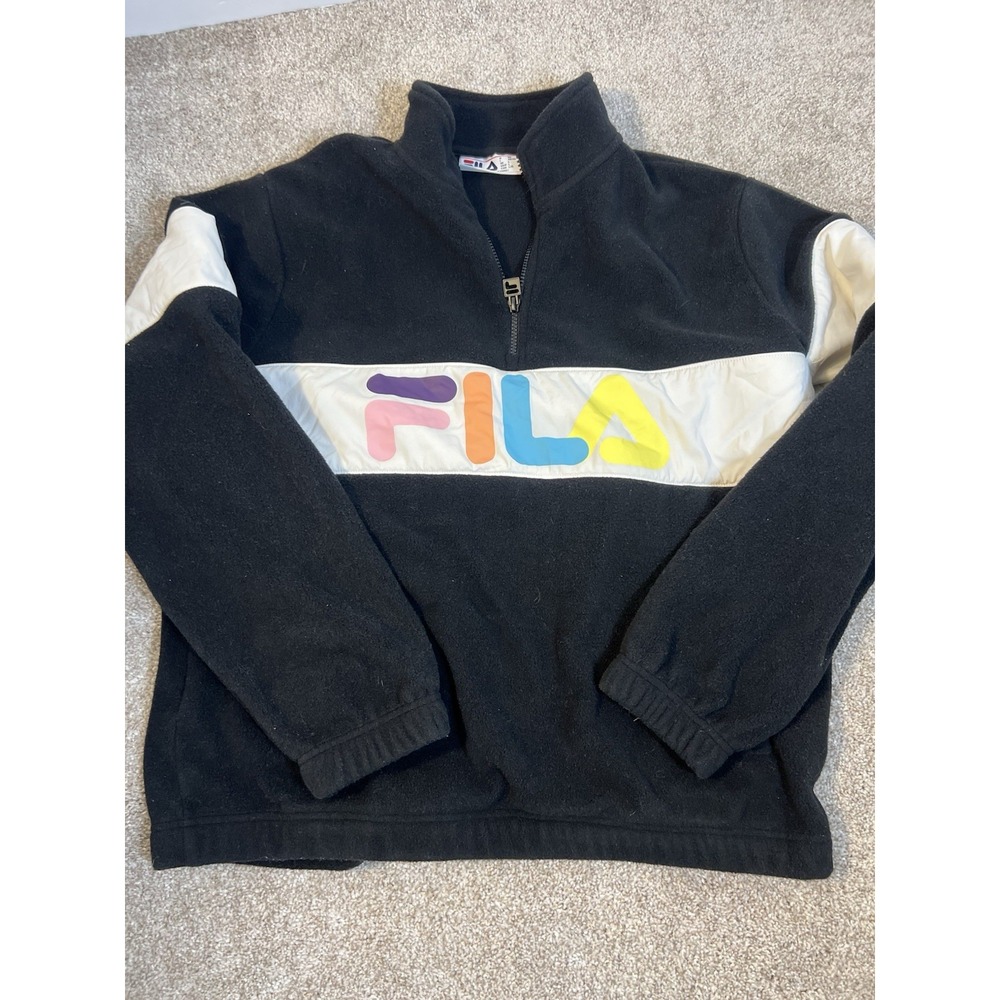 Vintage Fila Size  L Sweatshirt Pullover Logo Band Long Sleeve Fleece